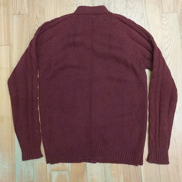 Vintage Jayknit Men's Maroon Cardigan Sweater - Picture 3 of 3